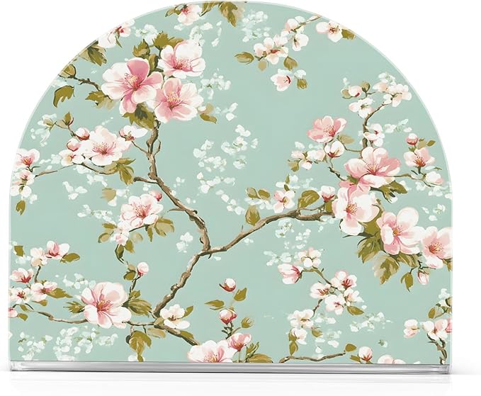 Spring Blossom Flowers Background Napkin Holder for Table Kitchen Decor Acrylic Hearts Paper Napkin Holders for Tissue Dining Room Indoor Outdoor Party Holiday Accessories