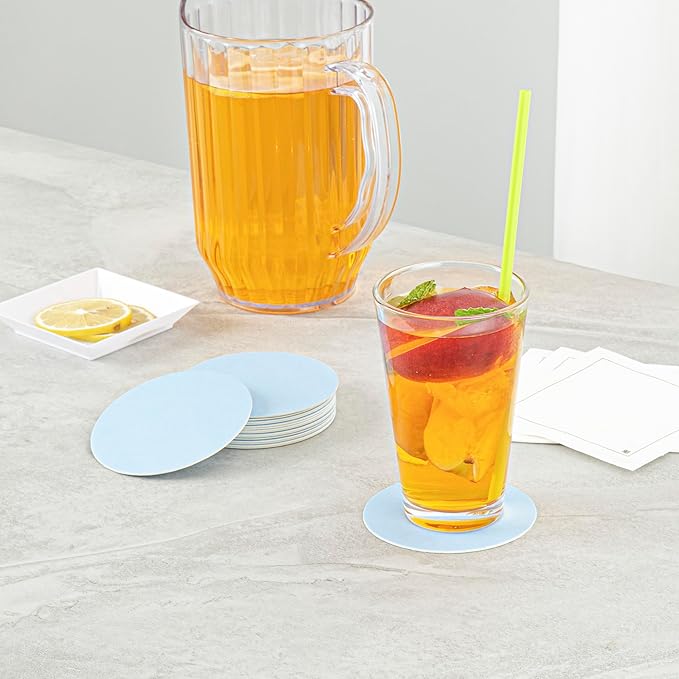 Restaurantware Paper Coasters 100 Pack of 3.5 Inch Disposable Beverage Coasters Absorbent for Hot and Cold Drinks Black Coffee Cup Essentials for Table Decor, Kitchen, Home Patio or Living Room