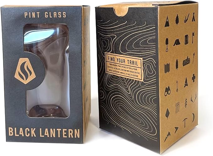 Rustic Moose Pint Glasses by Black Lantern - Set of 2 Beer Glasses with 16oz. Capacity