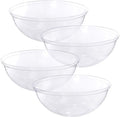 PLASTICPRO Disposable Round Serving Bowls, Party Snack or Salad Bowl, Plastic Crystal Clear Pack of 4 (X Large Bowls, 8)