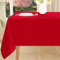 Smiry Rectangle Table Cloth, Waterproof Anti-Scratch Polyester Tablecloth, Decorative Washable Fabric Table Cover for Dining, Buffet, Parties and Outdoor, 54x108, Red