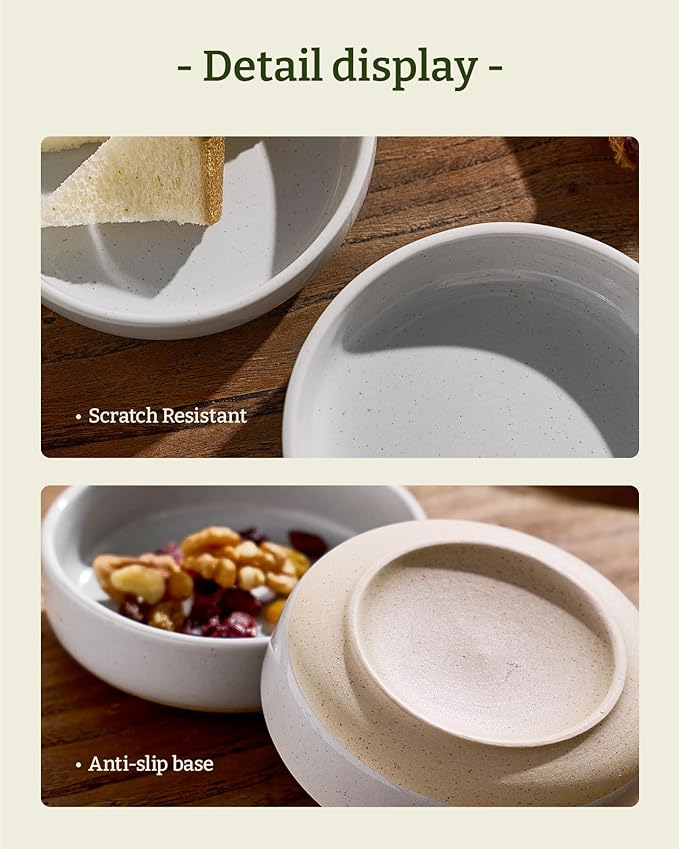 famiware Milkyway Ceramic Soy Sauce Dish, Dipping Bowls Set of 6, Dipping Sauce Bowls/Dishes, 4oz Small Serving Bowls for Side Dishes, Condiment, Sushi, Appetizer, Dessert, Light Gray