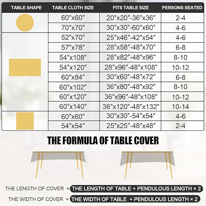 Smiry Rectangle Table Cloth, Waterproof Heavy Duty Vinyl Tablecloths, Wipeable Washable Table Cover for Kitchen and Dining Room (Beige, 60" X 126")