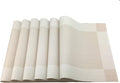 Gugrida Vinyl Beige Placemats Heat Resistant Dining Table Mats Non-Slip Washable Place Mats Set of 6 （Beige）
