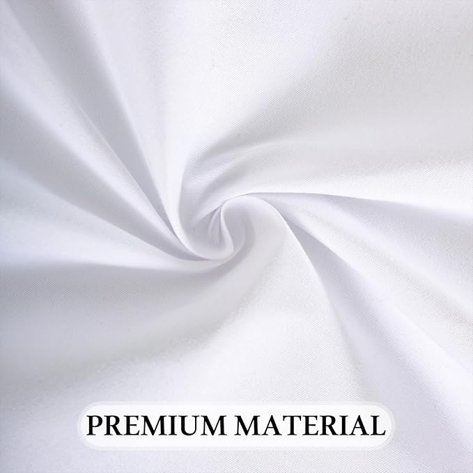 8 Pack White Tablecloth 90 x 132 Inch Rectangular Table Cloth for 8 Foot Rectangle Tables, Wrinkle Resistant Washable Polyester Fabric Covers for Wedding Party Banquet Buffet and Camping