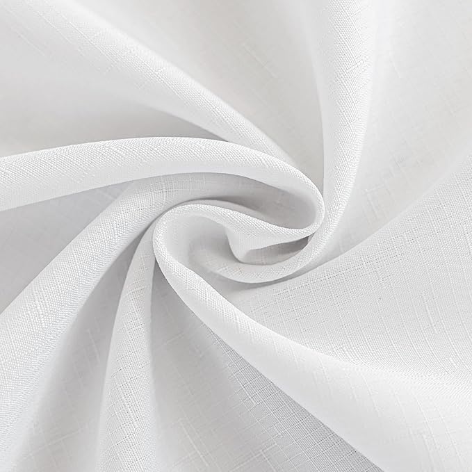 Textured White Fabric Table Cloth Rectangle Spill Proof & Reusable Faux Linen Tablecloth for 8 Foot Rectangular Table Easy Clean for Dining Banquet Wedding 54 x 108 Inch