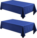 2 Pack Rectangle Tablecloth, 60x84 inch, Water Resistant Wrinkle Free Linen Textured Table Cloth Washable, Decorative Fabric Table Cover for Dining, Party and Camping, Royal Blue