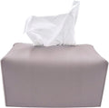 Carrotez Tissue Box Cover, [Refined] Modern PU Leather Rectangular Tissue Box Holder - Decorative Holder/Organizer for Bathroom Vanity Countertop, Night Stands, Office Desk 9.5"X5"X5" - Lavender