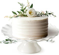 White Cake Stand, 10 Inch Cake Stands for Tea Party, Round Dessert Stand for 8 Inch Cake, Small Cake Plate Cupcake Stand for Dessert Table Display, Ruffle Trim