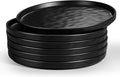 LIANYU Ceramic Dessert Plates Set of 6, 10.2 Inch Dinner Appetizer Plates for Kitchen Dining, Porcelain Round Plate Serving Cake Bread Salad Snack, Microwave & Dishwasher Safe, Obsidian Black