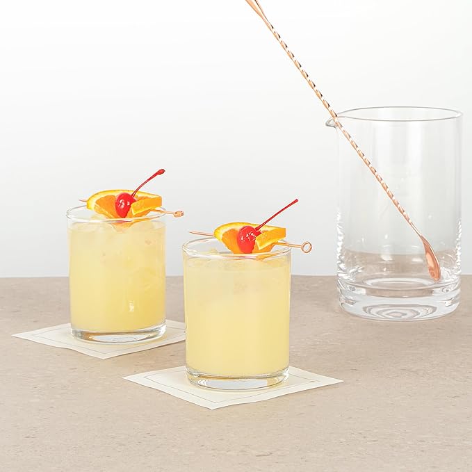 Restaurantware-Vetri 11 Ounce Old Fashioned Glasses, 6 Dishwashable Whiskey Glasses - No-Lead, Thick Bottom, Clear Glass Tumblers For Scotch, Durable, For Drinking Liquor, Bourbon, Or Cognac
