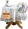 Maison d' Hermine Table Cloth Round Table 100% Cotton 63 Round Inches Tablecloth Reusable Decorative for Dining Room Farmhouse Home Valentines Day Decorations Spring Summer - Printemps
