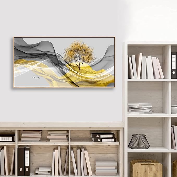 Tucai Decor Framed Wall Art Canvas Modern Light Luxury Abstract Ink Landscape Painting Artwork– Waterproof Canvas Print Bedroom Wall Decor Home and Office Wall Art for living Room 30x60inch (Framed)