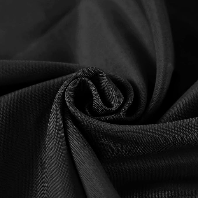 Fokitut 12 Pack Waterproof Round Tablecloth, 108 Inch, Stain Resistant and Wrinkle Polyester Table Cloth, Fabric Table Cover for Kitchen Dining, Wedding, Party, Holiday Dinner-Black