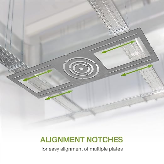 ASD 24 Pack New Construction Mounting Plate with Symmetric Round Hole - 3-4-6" Flat Steel Rough-in Wafer Light Bracket, LED Recessed Lighting Housing