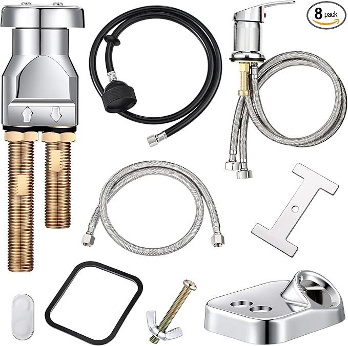 Shampoo Bowl Vacuum Breaker Kit Shampoo Bowl Faucet Salon Sink Parts Shampoo Sink Parts for Replacement (8 Pcs)