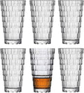 Vintage Drinking Glasses Set of 6, Mojito Glass Cups Stackable Water Tumbler, for Beer, Cocktail, Whiskey, Juice & Mixed Drinks. (15 OZ)