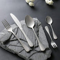 Matte Silverware Set for 10 Stainless Steel Flatware Set Vintage Style Delicate Cutlery Utensils 50 Piece Include Knives Forks and Spoons Tableware Set for Home Kitchen Wedding Restaurant