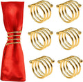 Gold Napkin Rings Set of 8, Metal Napkin Rings Dinner Napkin Holders for Cloth Napkins Thanksgiving Wedding Christmas Party Kitchen Table Decoration(8 Pcs Gold Spring)