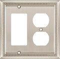 Henne Bery Sunken Pearls Heavy Duty Decorative Wall Plate Switch Plate Outlet Cover (Decorator/Duplex, Satin Nickel)