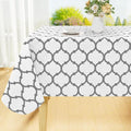 Smiry Rectangle Table Cloth, Waterproof Vinyl Tablecloth with Flannel Backing for Rectangle Tables, Wipeable Spillproof Plastic Tablecloths for Dining, Camping, Indoor and Outdoor (70"x90", White)