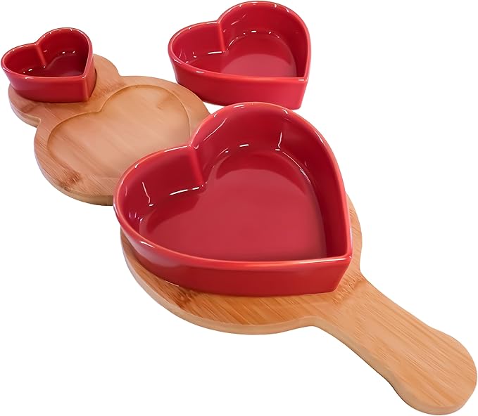 4-pc Porcelain Serveware for Chip Dip,Topping serving, Appetizer serving, Condiment Serving Tray, Serving Trays for Party, Party Hosting Essentials