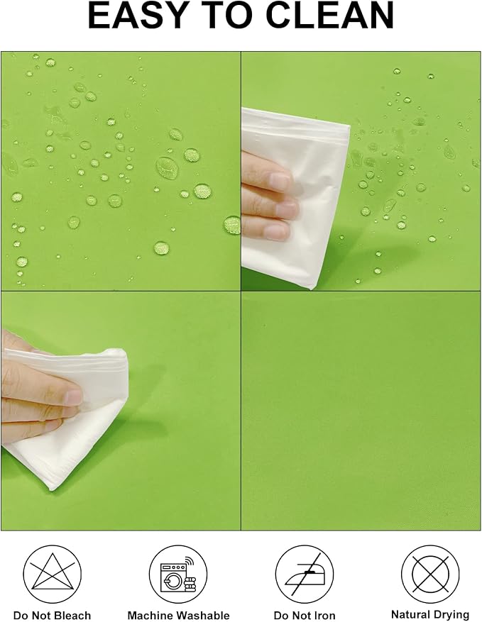 Fokitut 2 Pack Waterproof Round Tablecloth, 108 Inch, Stain Resistant and Wrinkle Polyester Table Cloth, Fabric Table Cover for Kitchen Dining, Wedding, Party, Holiday Dinner-Apple Green