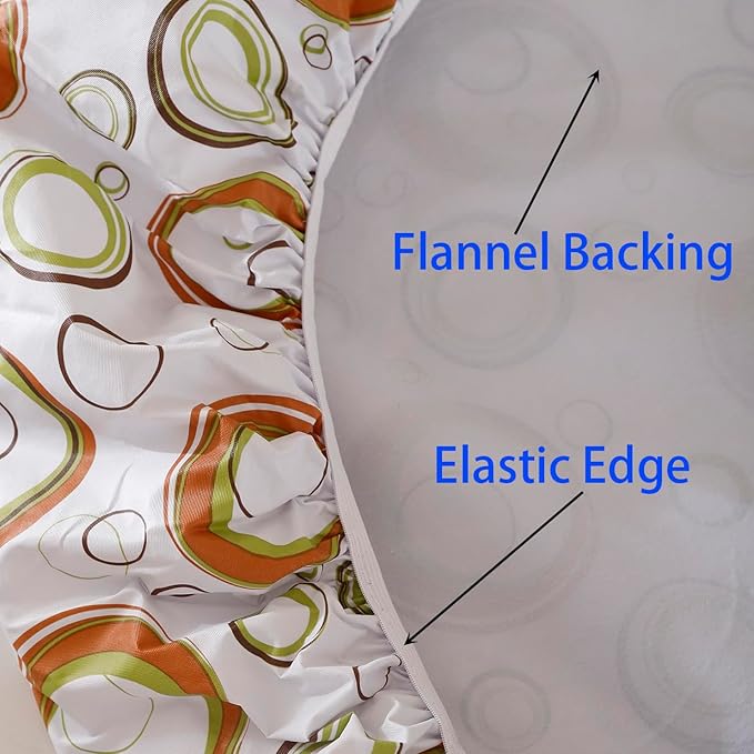 Walrus Round Vinyl Fitted Tablecloth with Flannel Backing Elastic Edge Design Table Cover Waterproof Oil-Proof PVC Table Cloth Stain-Resistant Best for 37"-44" Round