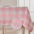 BALCONY & FALCON Gingham Table Cloth Rectangle – Reversible Water-Resistant Cotton Checkered Tablecloth for Valentine，Outdoor Picnic, Camping, Kitchen, Party Decor (Pink White, 57x118 Inch)