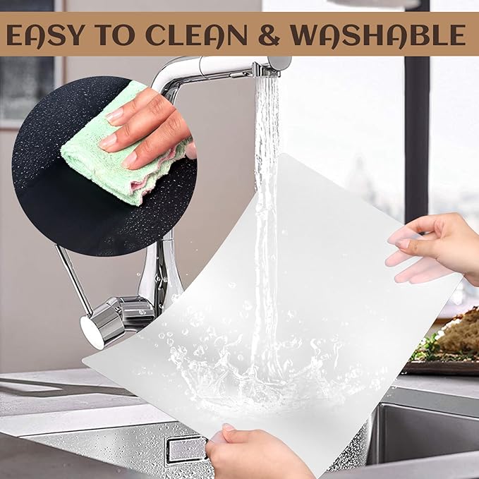 Tecmisse 10 PCS Plastic Placemat Heat Resistant Washable Table Mats, Clear Placemats for Table, Dining, Kitchen, Crafting and Shelf Liner, 17 x 11 Inch