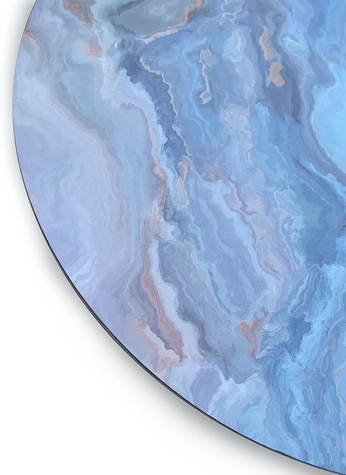 Dainty Home Navy Marble Round Cork Placemats - Heat Resistant Placemats, Non-Slip, Easy Clean Placemats for Elegant Dining - 15"x15" Set of 2 - Perfect for Stylish, Modern Homes