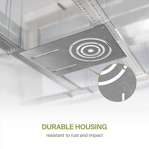 ASD 13 Inch New Construction Mounting Plate with Asymmetric Round Hole - 3/4/6 Inch Flat Steel Rough in Wafer Light Bracket, Shallow LED Recessed Lighting Housing, 24 Pack