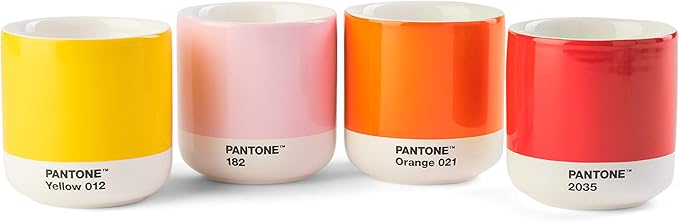 Copenhagen Design Pantone Cortado Cup - Insulated, Double Wall Coffee Cup/Mug - Porcelain - 6.4oz, Light Pink 182