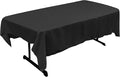 LA Linen Polyester Poplin Washable Rectangular Tablecloth, Stain and Wrinkle Resistant Table Cover 60x90, Fabric Table Cloth for Dinning, Kitchen, Party, Holiday 60 by 90-Inch, Black