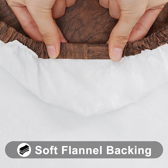 Smiry Rectangle Table Cloth Cover, Waterproof Elastic Fitted Picnic Tablecloth for 6 Foot Tables, Wipeable Flannel Backed Vinyl Tablecloths for Camping, Dining, Outdoor (Brown, 30" x 72")