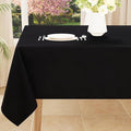 Smiry Rectangle Table Cloth, Waterproof Anti-Scratch Polyester Tablecloth, Decorative Washable Fabric Table Cover for Dining, Buffet, Parties and Outdoor, 60x102, Black