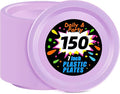 WELLIFE Lavender Party Plates 7 Inch -150 Count, Plastic Disposable Dessert Plates for Party Easter Mother's Day Wedding Cake Appetizers Salad