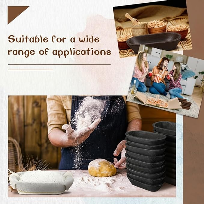 Nuogo 20 Pcs Wooden Dough Bowls Bulk 8.6 Inch Rustic Vintage Hand Carved Wood Dough Bowls Dining for DIY Home Crafts Making Farmhouse Fruits Supplies(Black)