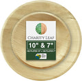 Palm Leaf Round Dinnerware Set Bulk | 10" (100 pack) & 7" (100 pack) Bamboo Like Plates | Natural & Disposable | Perfect for Events & Catering