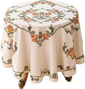 patdrea Designer Vintage Linen Round Tablecloth,French Floral Tablecloths,Wrinkle Free Table Cloth,Decorative Table Cover Cloth for Kitchen,Dining,Tea Party,Home,Christmas,Diameter 55"