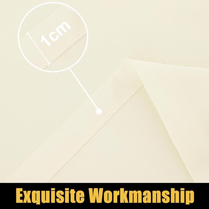Smiry Rectangle Picnic Table Cloth, Waterproof Elastic Fitted Tablecloths for 5 Foot Tables, Washable Polyester Table Cover for Camping, Indoor and Outdoor (Beige, 30"x60")