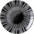 Cabilock 10-inch Dinner Plate and Dessert Dish Ceramic Pasta Serving Plate with Dark Striped Pattern for Home and Restaurant Use