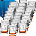 Personalized Square Shot Glasses Set of 25 Orange Bottom 2oz Engraved Initial and Name Custom Gifts, Weddings, Birthdays, Party, Event, Decorations