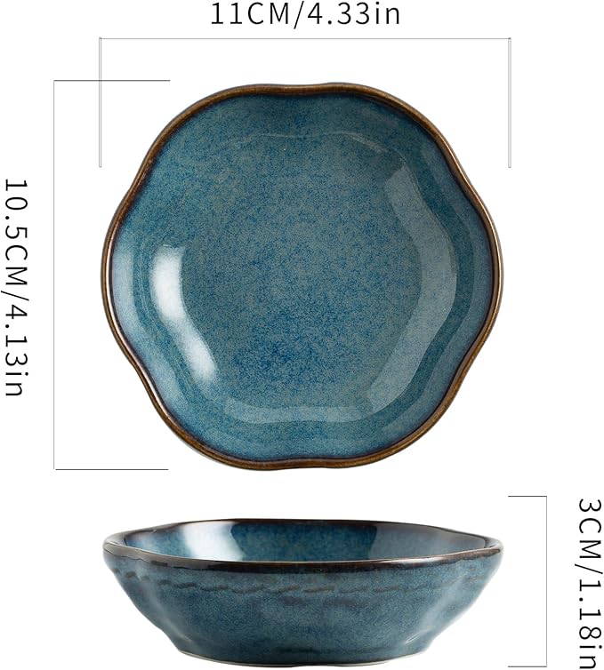 Floral Ceramic Ring Dish Elegant Jewelry Gift for Women Ceramic Trinket Tray Ring Holder Necklace Organizer for Mom Best Friend Sister (blue)