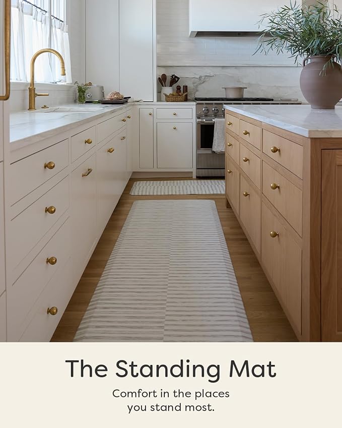 House of Noa Nama Standing Mat – Anti-Fatigue Cushioned Kitchen Mats for Floor | Ergonomic Bounce-Back Foam Kitchen Mats | Anti-Fatigue Mats for Kitchen & Standing |Reese Bark | 22" x 36"