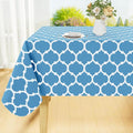 Smiry Rectangle Table Cloth, Waterproof Vinyl Tablecloth with Flannel Backing for Rectangle Tables, Wipeable Spillproof Plastic Tablecloths for Dining, Camping and Indoor (60"x102", Light Blue)