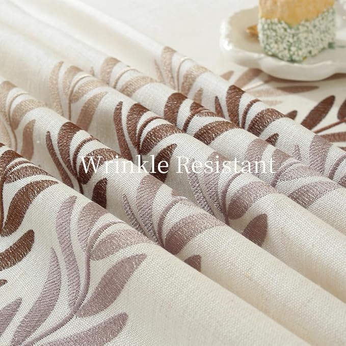 Zobesta Linen Tablecloths Rectanglar 86 x 53 Inch, White Table Cloth Waterproof Heavy Weight Washable Farmhouse Soft Boho Table Cloth Rectangle Tables for Kitchen,Outdoor