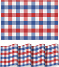 Artoid Mode Buffalo Plaid Vinyl Placemats Set of 4, 12x18 Inch Washable Non-Slip Heat Resistant Plastic Place Mats for Party Dining Table, Blue/Red