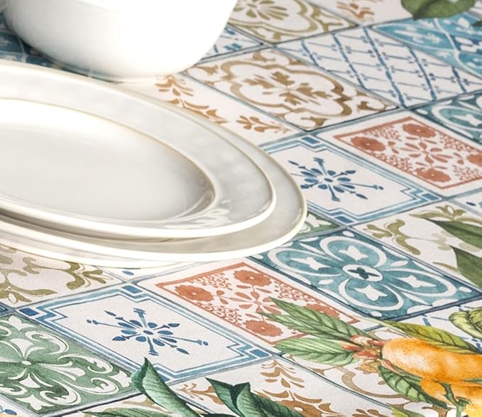 Maison d' Hermine Table Cloth Rectangle Table 100% Cotton 70 x 108 Inches Tablecloth Reusable Decorative for Dining Room Farmhouse Home Valentines Day Decorations Spring Summer - Agrume