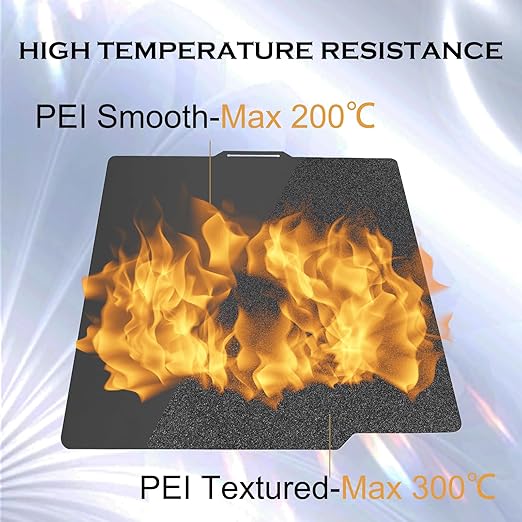 3D Printer P2S P1S Build Plate Smooth Textured PEI Bambu Labs Build Plate for Bambu Labs X1 X1C X1E P1P P1S A1, Black PEI Spring Steel Sheet Plate Flexible Platform 257x257mm for Bambulab 3D Printers
